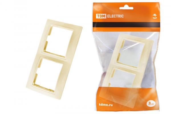 TDM  Таймыр  Слоновая Кость  Рамка 2-местная горизонтальная SQ1814-0126