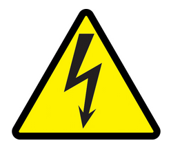 Самоклеящаяся этикетка  символ "Молния" 100х100х100