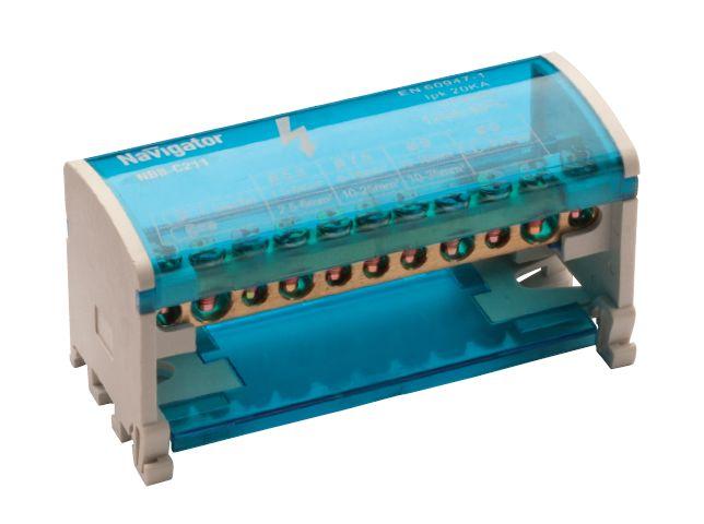 Шина нулевая в корпусе Navigator  NBB-C27 2*7, 7 отверстий 71 235